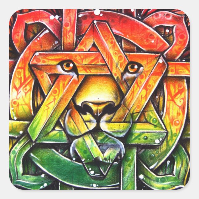 Sticker Carré Iron Lion Zion - M1 (Devant)
