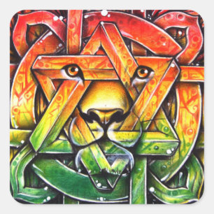 Sticker Carré Iron Lion Zion - M1