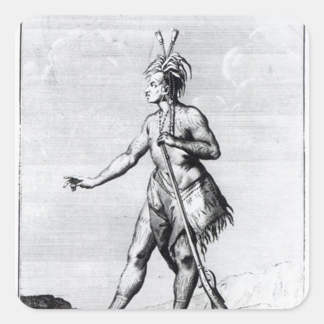 Sticker Carré Iroquois Man, habitant du Canada (Devant)