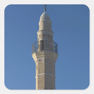 Sticker Carré Israël, Tel Aviv, Jaffa, minaret de la mosquée