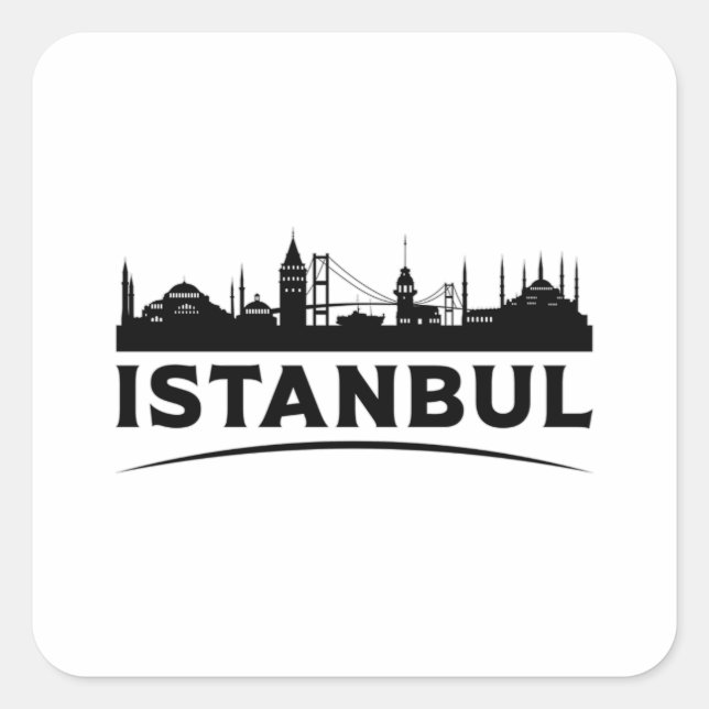 Sticker Carré Istanbul Turquie City Cityscape Skyline Idée cadea (Devant)