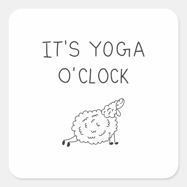 Sticker Carré It’s Yoga O’Clock Sheep (Devant)