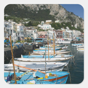 Sticker Carré ITALIE, Campanie, (Baie de Naples), CAPRI : Marina