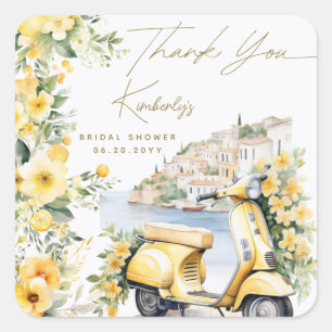 Sticker Carré Italie italienne Positano Amalfi Vespa Fête des ma