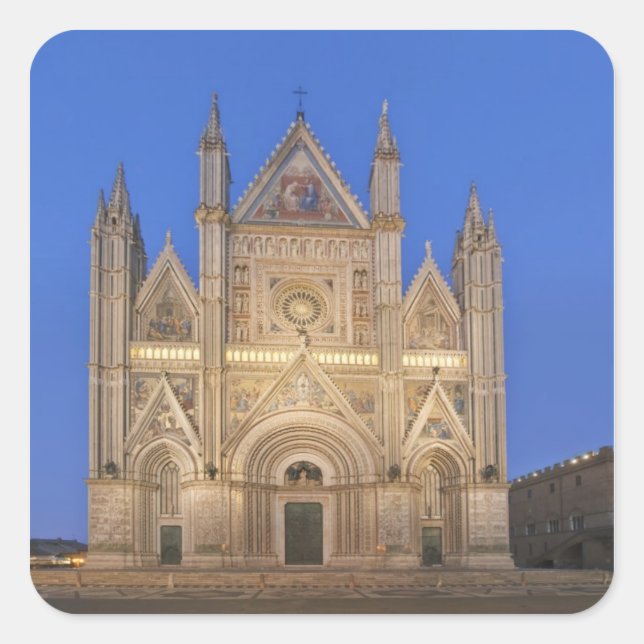 Sticker Carré Italie, Ombrie, Orvieto, Cathédrale d'Orvieto (Devant)