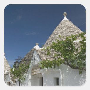 Sticker Carré Italie, Pouilles, Alberobello, Terra dei Trulli, 2