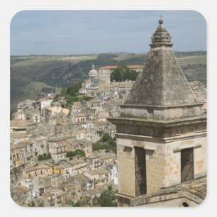 Sticker Carré ITALIE, Sicile, RAGUSA IBLA : Vue de la ville et S