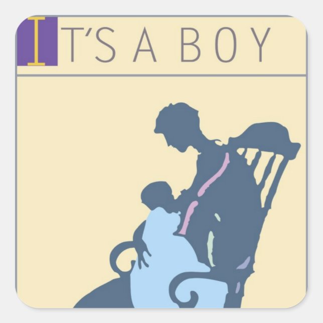 Sticker Carré <It's a Boy>par Steve Collier (Devant)