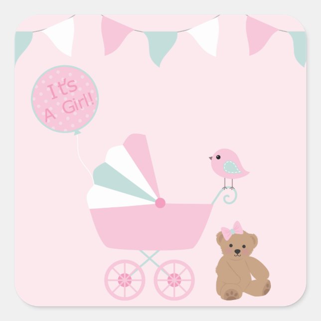 Sticker Carré Its A Girl (Devant)