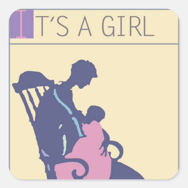 Sticker Carré <It's a Girl>par Steve Collier (Devant)