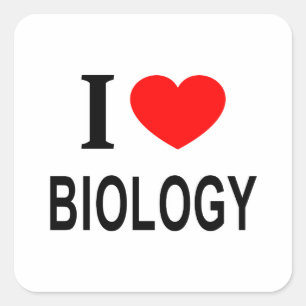 STICKER CARRÉ J'❤️ BIOLOGIE J'AIME BIOLOGIE JE SUIS FAN DE BIOLO