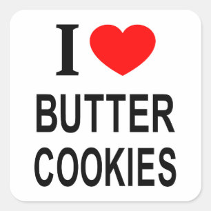 STICKER CARRÉ J'❤️ BISCUITS AU BEURRE J'AIME BISCUITS AU BEURRE