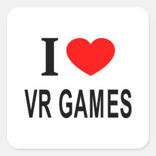STICKER CARRÉ J'❤️ JEUX VR J'AIME JEUX VR J'AIME JEUX VR COEUR J