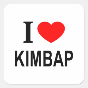 STICKER CARRÉ J'❤️ KIMBAP J'AIME KIMBAP I COEUR KIMBAP