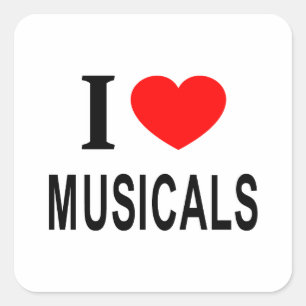 STICKER CARRÉ J'❤️ MUSICALES J'AIME LES MUSICALES J'AIME LES MUS