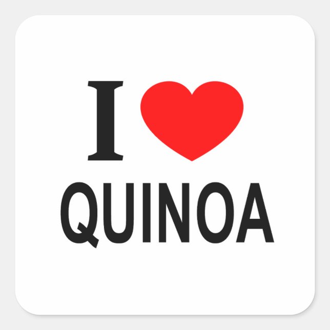 STICKER CARRÉ J'❤️ QUINOA J'AIME QUINOA I HEART QUINOA (Devant)