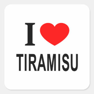 STICKER CARRÉ J' ❤️ TIRAMISU J'AIME TIRAMISU J'AIME TIRAMISU