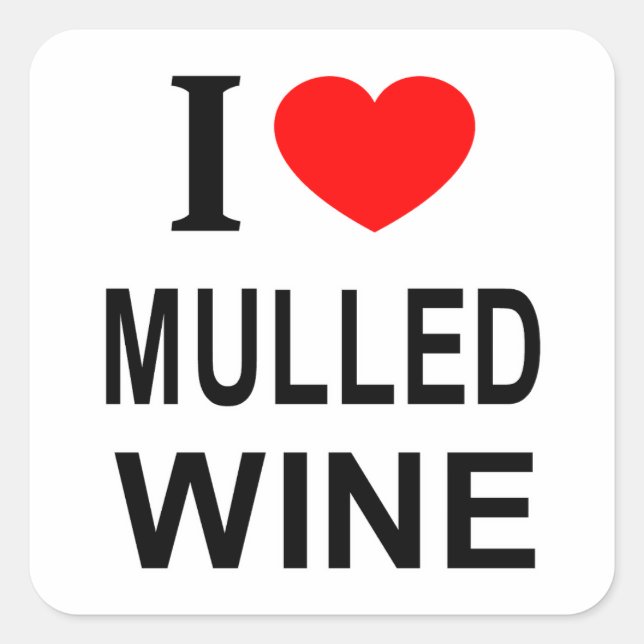 STICKER CARRÉ J'❤️ VINS MULTIPLES J'AIME VINS MULTIPLES I COEUR  (Devant)