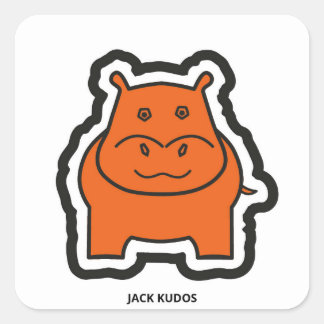 Sticker Carré Jack Kudos White