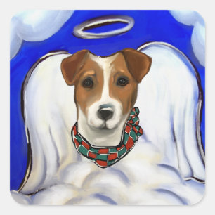 Sticker Carré Jack Russell Terrier Angel