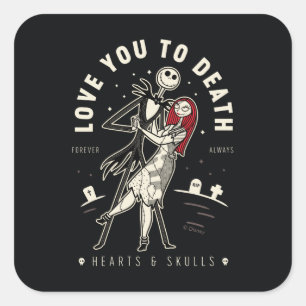Sticker Carré Jack & Sally - Vous Aimez À La Mort, Pour Toujours
