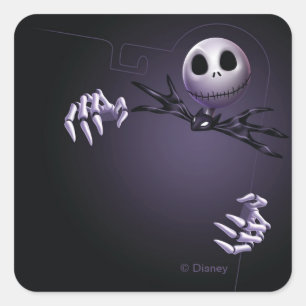 Sticker Carré Jack Skellington   Bordure Jack