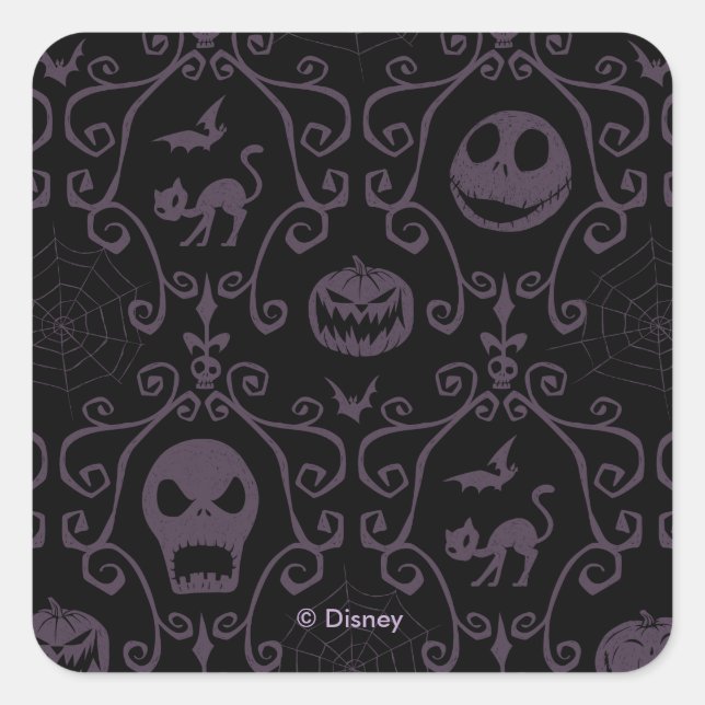 Sticker Carré Jack Skellington Halloween (Devant)