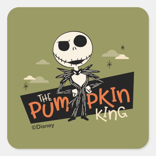 Sticker Carré Jack Skellington le roi Citrouille (Devant)