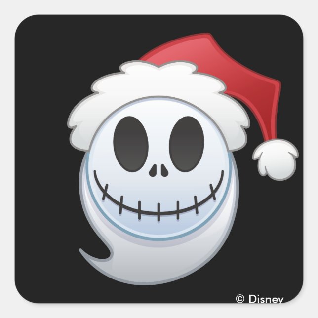Sticker Carré Jack Skellington Père Noël Emoji (Devant)