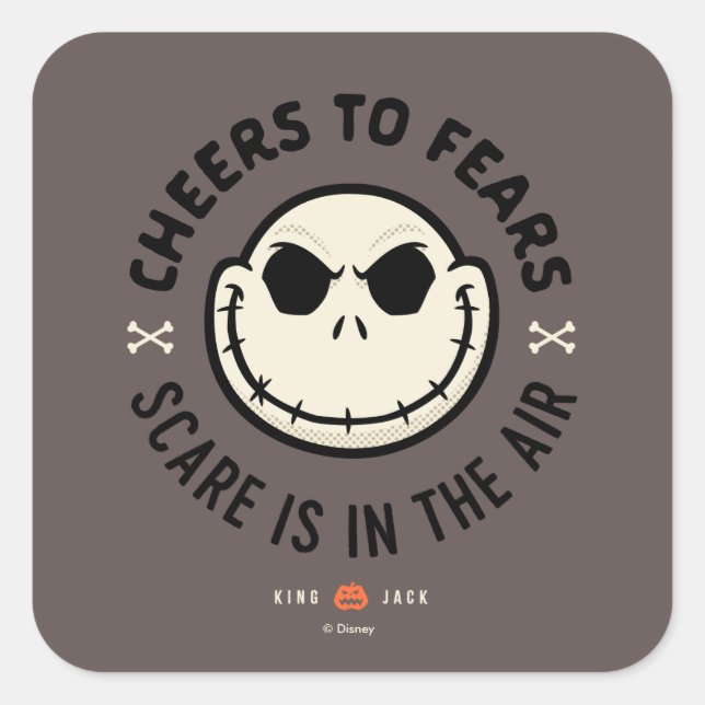 Sticker Carré Jack Skellington - Salutations À La Peur (Devant)