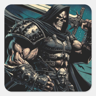 Sticker Carré Jacked Necromancer Warrier