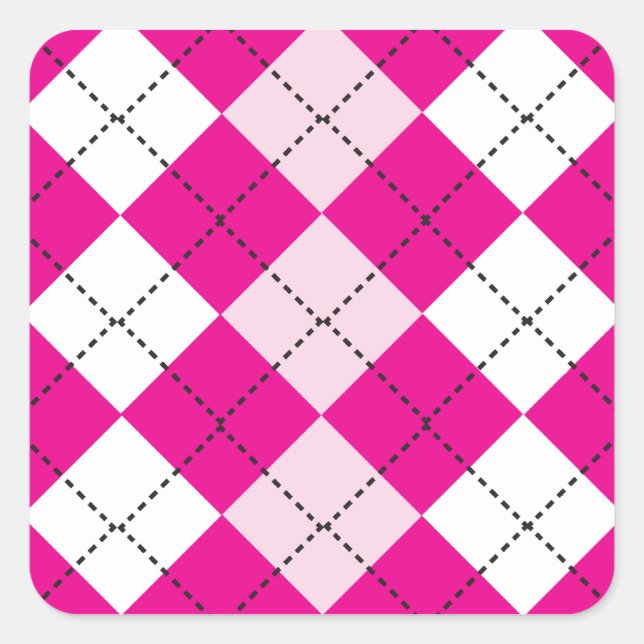 Sticker Carré Jacquard rose (Devant)