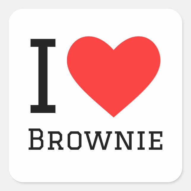Sticker Carré J'adore brownie (Devant)