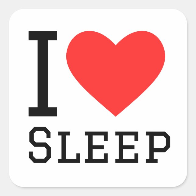 Sticker Carré J'adore dormir (Devant)