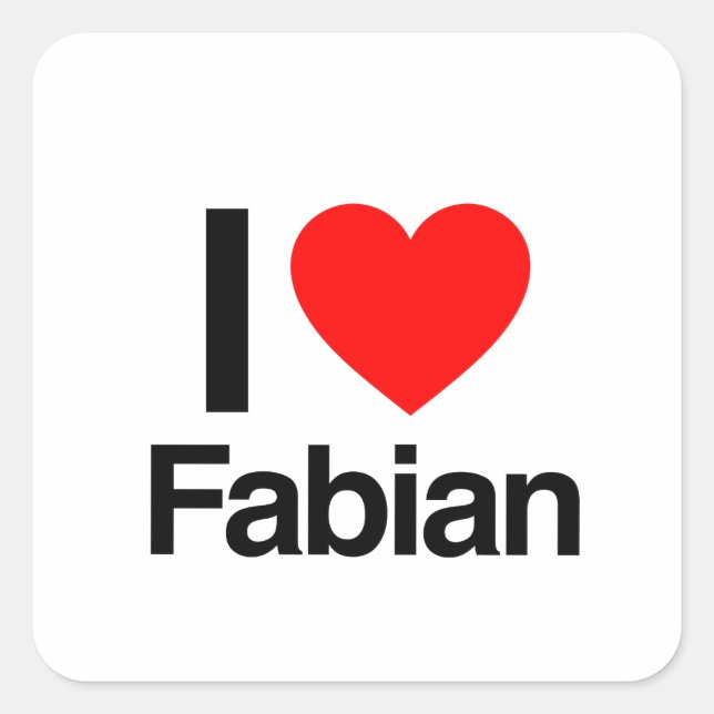 Sticker Carré j'adore fabian (Devant)