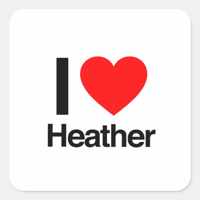 Sticker Carré j'adore heather (Devant)