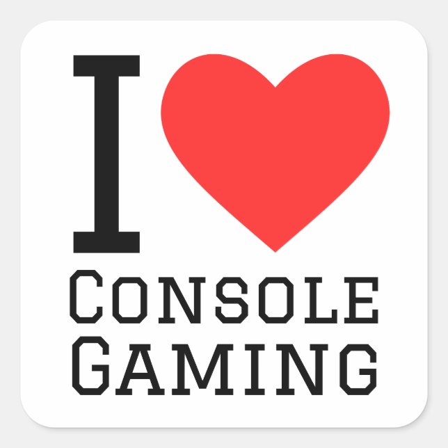 Sticker Carré J'adore jouer sur console (Devant)