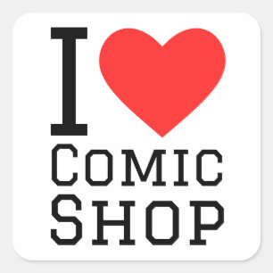 Sticker Carré J'adore la BD