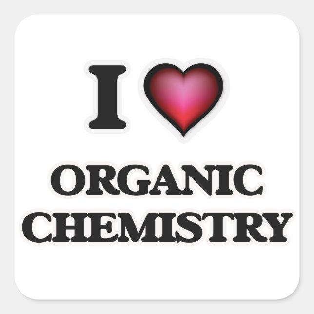 Sticker Carré J'adore la chimie organique (Devant)