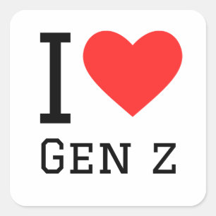 Sticker Carré J'adore la gen z