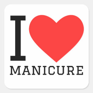 Sticker Carré J'adore la manucure