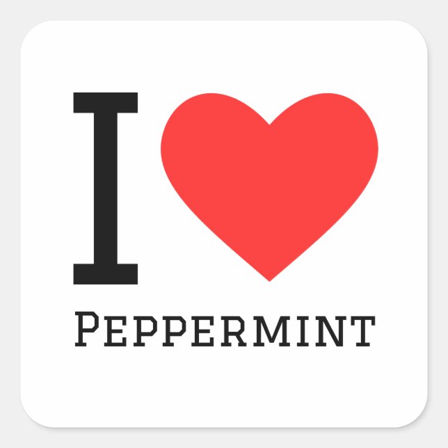 Sticker Carré J'adore la menthe poivrée (Devant)