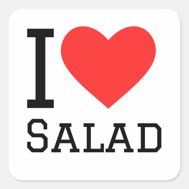 Sticker Carré J'adore la salade (Devant)