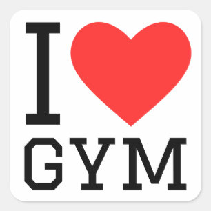 Sticker Carré J'adore la salle de gym