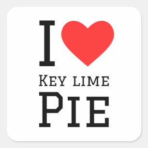 Sticker Carré J'adore la tarte au citron vert