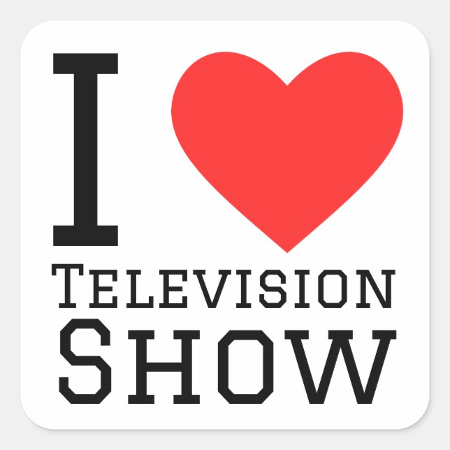 Sticker Carré J'adore la télé (Devant)