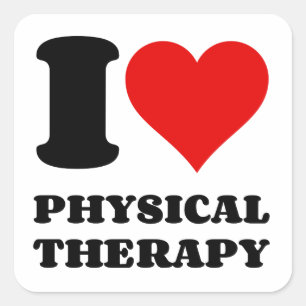 STICKER CARRÉ J'ADORE LA THÉRAPIE PHYSIQUE