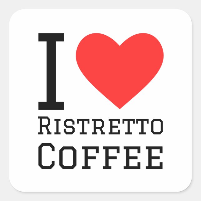 Sticker Carré J'adore le café de ristretto (Devant)