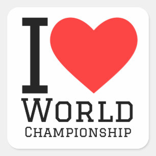 Sticker Carré J'adore le championnat du monde