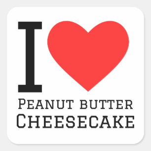 Sticker Carré J'adore le cheecake au beurre d'arachide